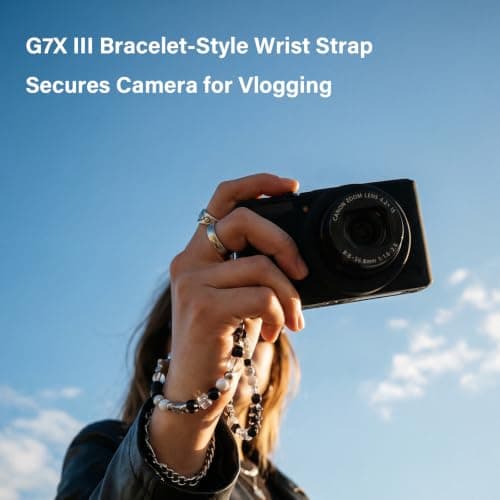 TYUANDOUER Case & Screen Protector Kit for Canon PowerShot G7X Mark III, Soft Silicone Protective Case, Anti-Scratch Grip Cover with Bracelet-Style Wrist Strap & Lens Cover, Lightweight - Black — view 2