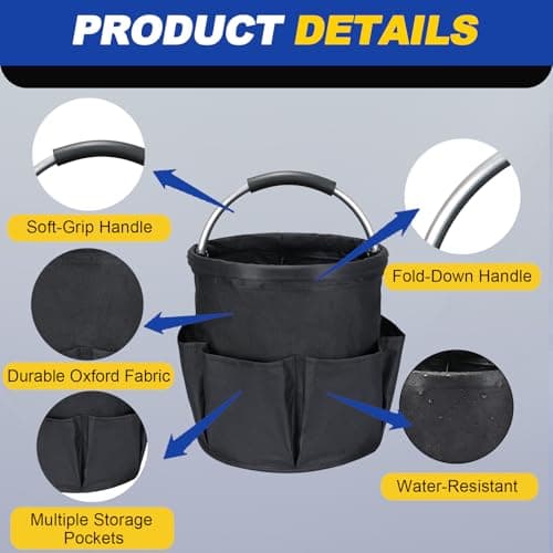 DASBET Cleaning Caddy with Handle, Collapsible Cleaning Caddy & Tool Bucket — view 3