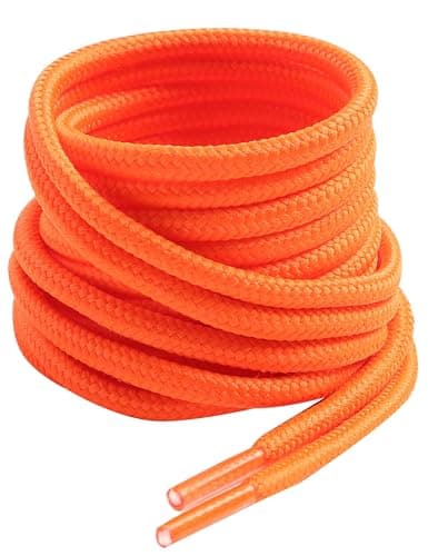 VSUDO 140cm Round Orange Boot Laces, Orange Shoe Laces for Trainers, 1 Pair