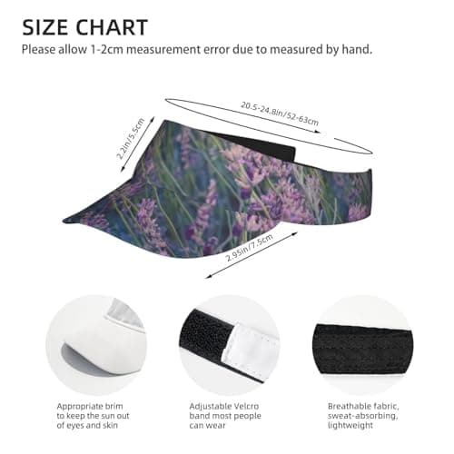 FBGHHTY Purple Lavender Field Print Uv Protection Breathable Cap Unisex Sports Sunscreen Hat Fishing Golf Beach Travel — view 4