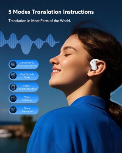 Paekole AI Translation Earbuds Real Time - 198 Language Translator Earbuds, Two-Way Language Translator Device, 6-in-1 Translating Device, Translate Ear Buds for Travel Learning with Charging Case — view 5