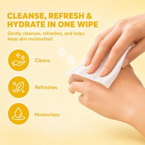 Big Dealz Super Mini Travel Wet Wipes, Sensitive, 8 Pack (64 Wipes), Yellow — view 4