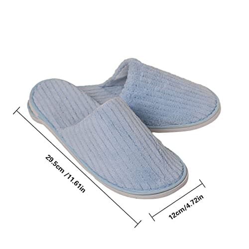 Rurunklee 5 Pair Portable Travel Slippers - Foldable Coral Fleece Disposable Hotel Spa Slippers for Guest Room - Unisex Indoor House Floor Business Travel Trip Shoes — view 4