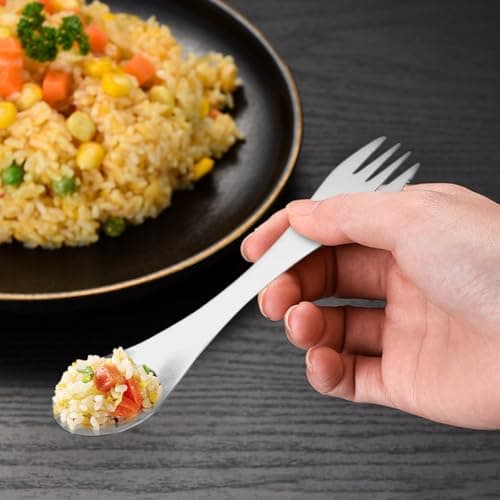 3 pcs 3-in-1 Utility Spork,Multipurpose Utility Spork 3-in-1 Camping Spoon Fork Knife Combo,Camping Sporktravel Fork,Sporks Stainless Steel,for Travel, Outdoor Activities(7.17x1.38inch) — view 6