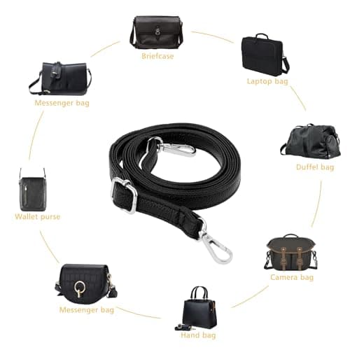 Telooco Leather Shoulder Strap Replacement 85-150cm Adjustable Leather Belt — view 6