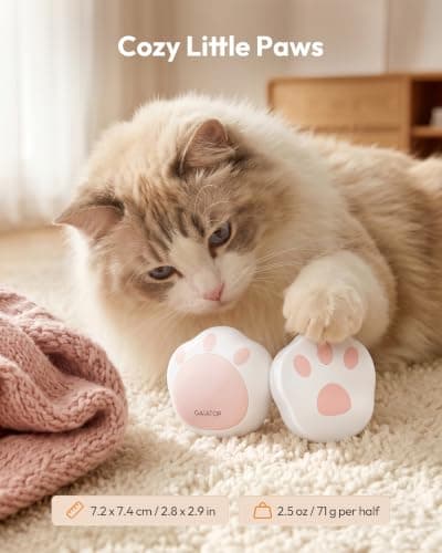 Gaiatop Hand Warmers Rechargeable, 2 Pack Cute Cat Paw Design 3 Levels Magnetic Electric Pocket Heater, Reusable Portable Hot Hands Gifts for Women Men Cat Lover White — view 2