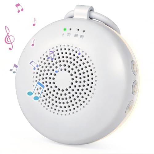 MOXTOYU Portable White Noise Machine for Baby Soothing Sounds, Bluetooth Sleep Aid with Night Light Bluetooth Speaker White Noise Machine Sound Therapy Long-Lasting Power Timer Baby Gifts