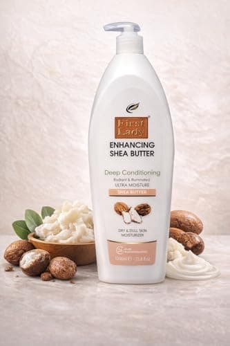 First Lady Shea Butter Moisturising Lotion 1000ml with Pump Dispenser – Deep Hydration Body Lotion for Dry & Sensitive Skin – Nourishing & Smoothing Cream for Soft, Healthy-Looking Skin — view 2
