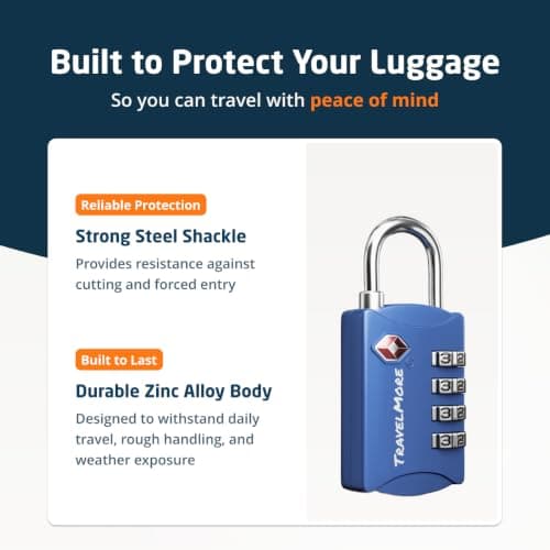 TravelMore TSA Approved Luggage Locks, Travel Padlocks for Suitcases — view 5