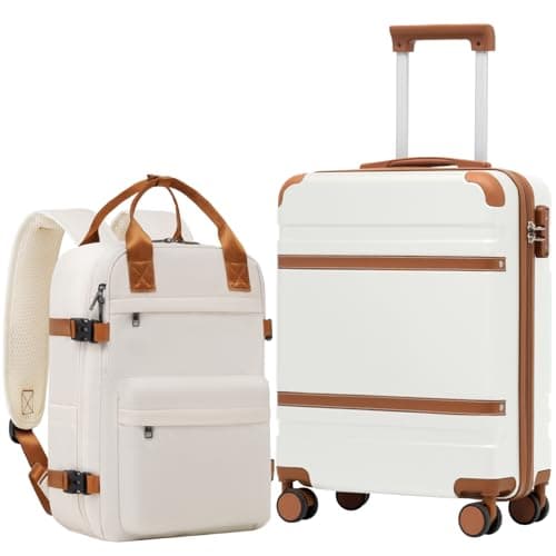 COOLIFE Cabin Suitcase 55x40x20 & Cabin Bag 40x30x20 EasyJet Ryanair PC+ABS