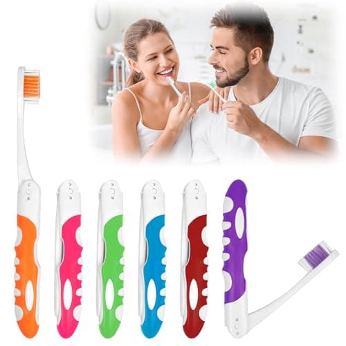 6PCS Folding Travel Toothbrush, Portable for Adults & Children