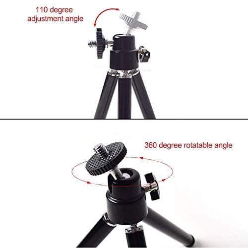 Pocket Mini Tripod 6.6-18.4 cm, 360° Ball Head, 1/4″ Screw Desk Stand for Mini Projector, Mirrorless Camera, Webcam, LED Light, GoPro — view 5