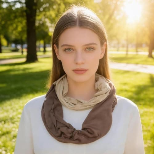 Infinity Scarf Winter Two Color Contrast Neck Warmer — view 2
