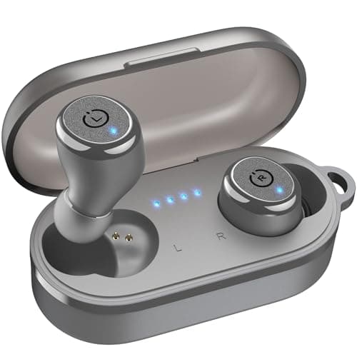 TOZO T10 2026 Wireless Earbuds Bluetooth 5.3 Headphones, App Customize EQ, Ergonomic Design, 55H Playtime, Wireless Charging Case, IPX8 Waterproof Powerful Sound in-Ear Headset Grey