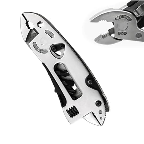 Vibsky Folding 7-in-1 Multitool Pliers with Adjustable Wrench, Stainless Steel Wire Cutters and Screwdriver Set Outdoor Survival and Home Repair — view 3