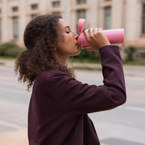 Simple Modern Sidekick Travel Coffee Mug | Insulated Stainless Steel Mug with Ceramic Lining | Airtight and Friendly for Cup Holder, 473ml, Sea Glass Sage Mix — view 5