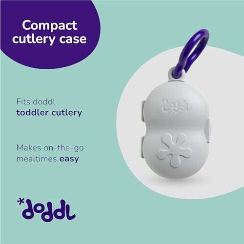 doddl Toddler Cutlery Travel Case for 2-Piece & 3 Piece Toddler Cutlery Cool Grey (Case Only) — view 2