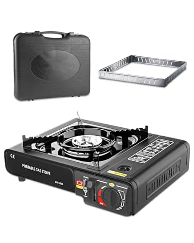 Gas Camping Stove Windproof Portable, Practical Camp Stove with Carry Case for Outdoor BBQ Party Camping Cooking, Gift for Outdoor Enthusiasts