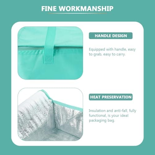 ARTSEWPLY Food Insulation Bag Cake Packing Bag Aluminum Cloth Blue for Fruits, Snacks, Hot or Cold Storage, Going to Amusement Parks, On-site Activities — view 4
