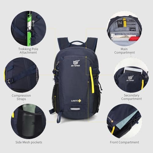 SKYSPER Small Hiking Backpack, 30L Lightweight Travel Backpacks Hiking Daypack Rucksack Women Men for Trekking Backpacking Outdoor Sports — view 5