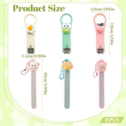 6 PCS Kids Nail Clipper Set, Farbige Childrens Nail Clippers for Thick Toenails and Foot Care, Diamond Nail File for Daily Personal Hygiene Maintenance and Travel Nail Maintenance — view 2