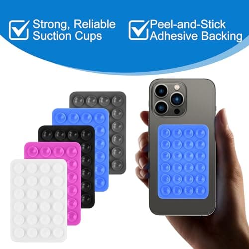 Wisebom Pack of 10 Silicone Suction Cup Phone Holder for Mobile Phone Cases, Compatible with Smooth Surfaces (Glass, Stainless Steel, Car Interiors), Holder — view 5