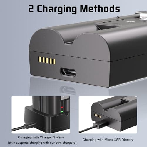 JYJZPB 7200mAh Quick Release Ultra Battery for Ring Pro/Plus, 2Pack V4 Rechargeable Battery Pack with Charger Station, for Ring Doorbell Camera 2/3/3+/4, Stick Up Cam (2nd & 3rd Gen) and Spotlight Cam — view 4