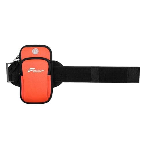 Fortitude Sports Arm Phone Holder | Waterproof Phone Pouch For Jogging, Cycling, Gym | Running Armband For iPhone, Samsung Galaxy, Huawei (Orange) — view 3