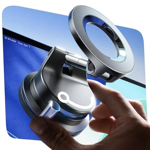 LISEN for Magsafe Car Mount |3800gf Strong Magnet+22xN55| Magnetic Phone Holder for Car Phone Holder Magnetic Vacuum Mobile Magnet Phone Holder iPhone Car Phone Mount for iPhone 17-12,Black
