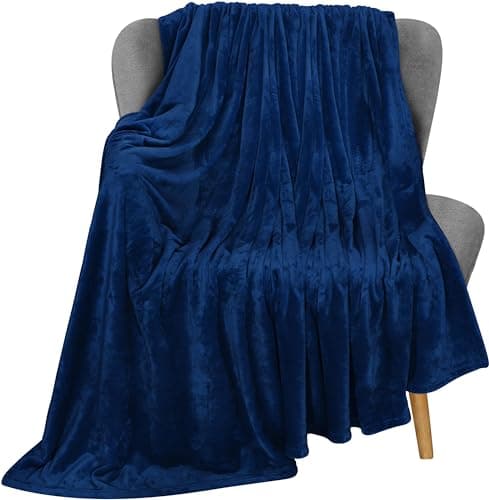 Utopia Bedding Ultra Soft Fleece Throw Blanket (127x152cm- Navy)