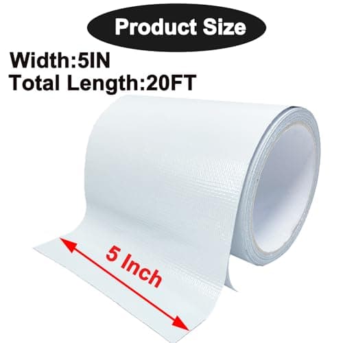 KAIHENG Waterproof Repair Tape for Awning,20FT Outdoor Canvas Tarp Repair Tape, Tent, Boat Covers, Canopy, Sail Tape, Tear Repair Patch Kit, Heavy Duty UVproof (5IN,White) — view 4