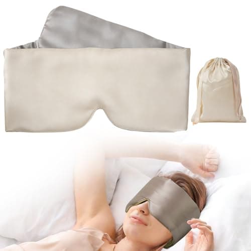 HIDOLL Blackout Silk Sleep Eye Mask for Women Men 100% Natural Mulberry
