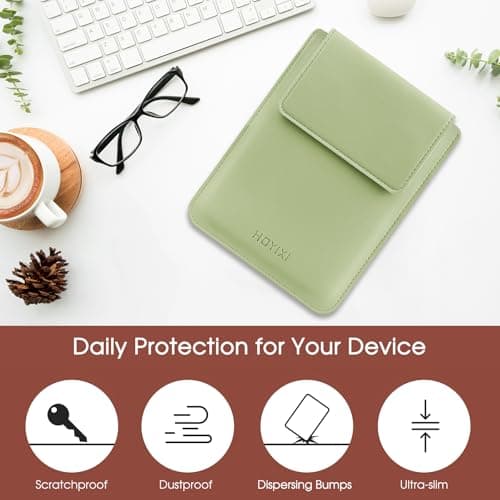 HoYiXi Universal Sleeve Case for 6.8",7" Paperwhite/Colorsoft/Signature Edition 2025 & 2021 Compatible 6.8" Kobo Clara HD/PocketBook/Tolino Protective Case for 6.8'' 7'' ebook Reader, Light Green — view 5