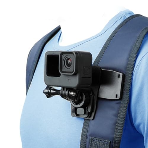 KICHOUSE Backpack Camera Mount 360° Rotation PC Black Clip for Travel — view 5