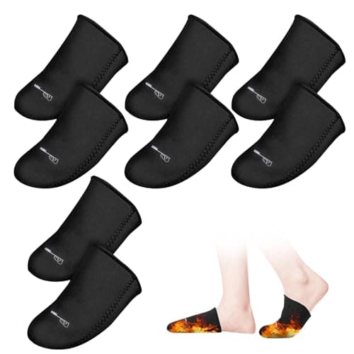 Neoprene Toe Covers 4 Pairs Winter Thermal Feet Warmers Elastic Toe Warmers for Cycling Running Hiking Ice Baths, Black