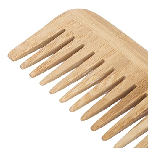 AMONIDA Wide Tooth Bamboo Comb Safety Hair Comb for Women Lightweight and Portable Wide Tooth for Home Travel — view 4