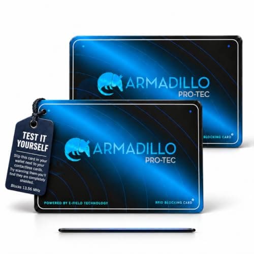 RFID Blocking Card 2 Pack, Anti Theft Credit/Debit Card Wallet Protector