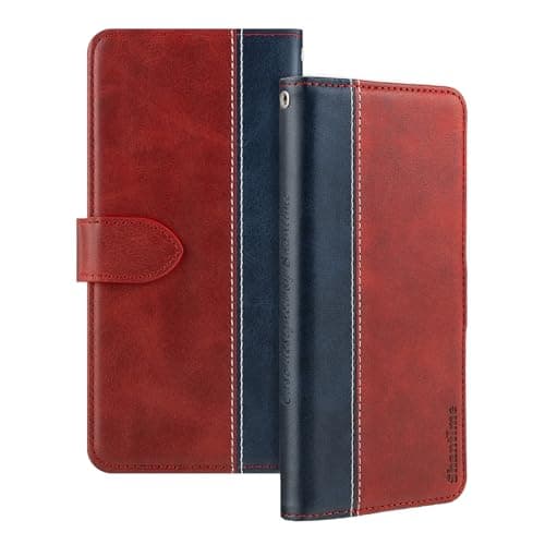 Shantime Two-Tone Leather Case for ZTE Telstra 5G Hotspot 2 - Red