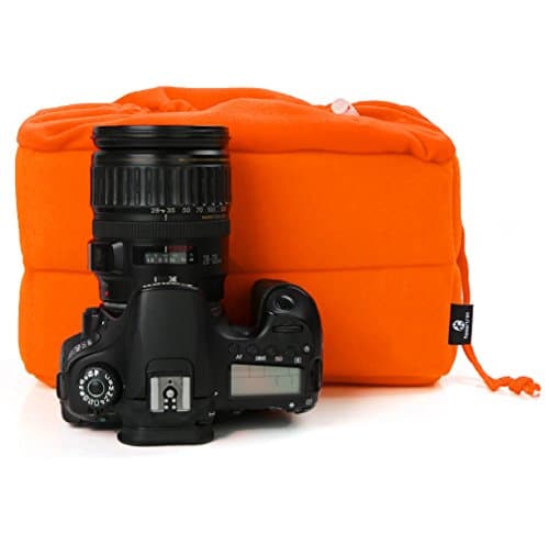 Koolertron Padded DSLR Camera Insert Shockproof Camera Bag Insert Camera Partition Protective Bag Compatible with Sony Nikon DSLR Shot Or Flash Light (Orange) — view 5