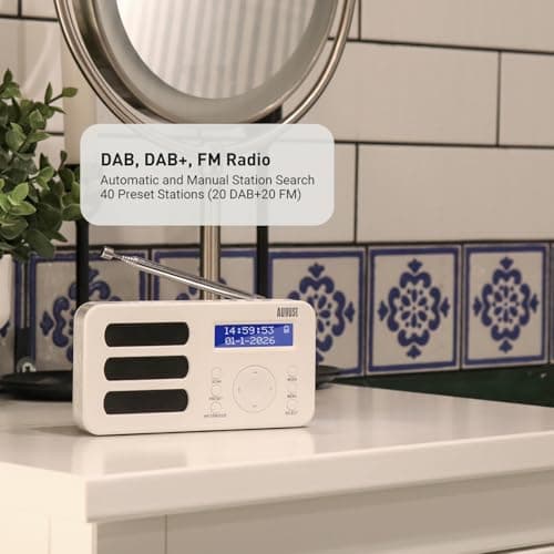 August MB225W Portable DAB/DAB+/FM Radio, Dual Alarm, Sleep Timer, RDS — view 3