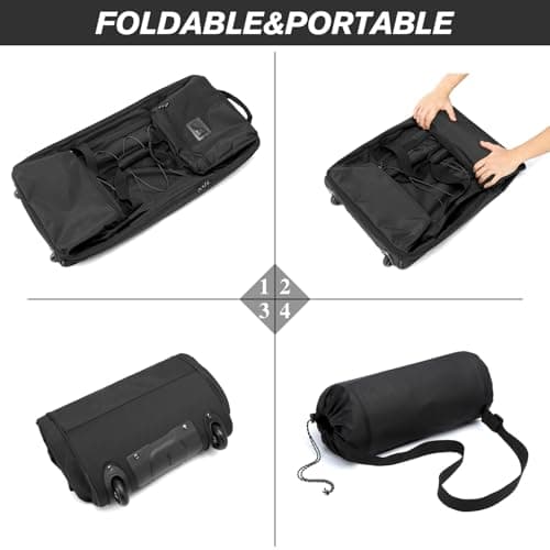 Laripwit Foldable Duffle Bag with Wheels 130-170L Expandable Giant Rolling Duffel Bag 36'' Extra Large Wheeled Holdall for Travel Heavy Duty Collapsible Soft Hand Luggage for Camping Storage, Black — view 3