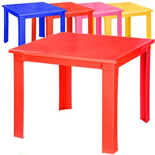 A406 Kids Children Plastic Table Strong Folding Table Suitable for Outdoor Side Table (Red)