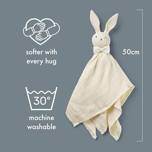Elodie Details cozy Baby Comforter Cuddle Blanket Blinkie, essentials for Infant Babies and Toddlers, Newborn Gifts for Birthday Baby Shower in 100% Oeko-Tex Extra Soft Organic Cotton - Vanilla White — view 2