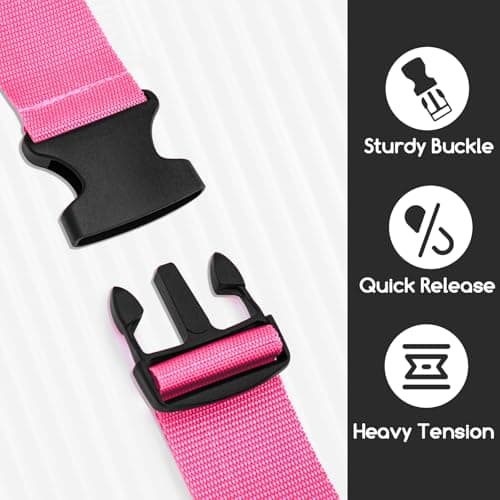 WISYOK Luggage Straps Extended, 2 Pack, 130-250cm Adjustable, Pink — view 4