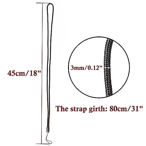 Sourcingmap Nylon Woven Lanyards, 18 Inches Round Neck String, 1 Pcs Thin Keychain Strap Lanyard for Keys Pen ID Camera Mobile Cell Phone Badges Holder Office, Black — view 4