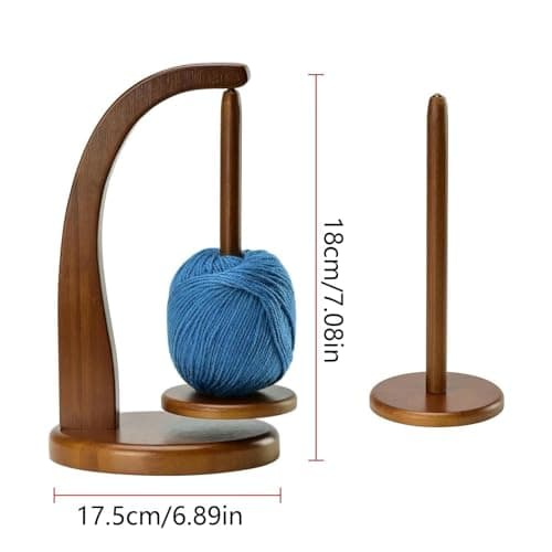 KARPIX Wool Unwinder, Magnetic Wool Ball Holder, Wool Holder Rotating, Yarn Holder, Wooden Yarn Spinner, Crochet for Knitting Lovers (B) — view 2