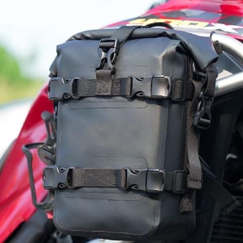 Motorcycle Crash Bar Bags 5-8L Non-Slip Waterproof PVC Motorcycle Side Bag with Strap Shock Absorption Motorbike Accessories for Storage, Crash Bar Bags — view 5