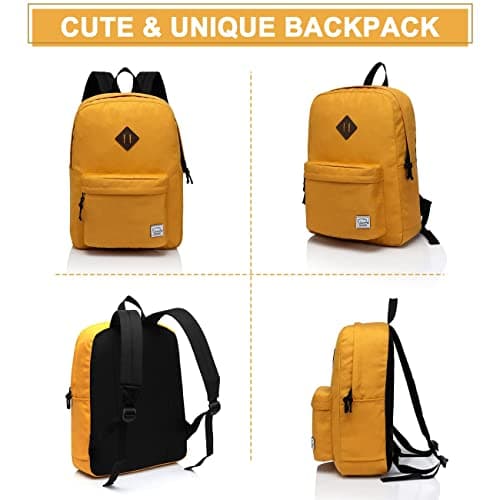 VASCHY Teenager School Backpack, Waterproof 20L for Institute/University, Laptop 15.6", Lightweight and Comfortable Unisex, Yellow Honey, One Size, Practice — view 5