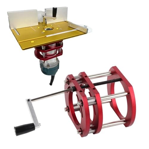 Router Lift Base, Aluminum Alloy Stainless Steel 4 Jaw Clamping Universal Router Table Lifting System Base for Small Trimming Machines — view 4
