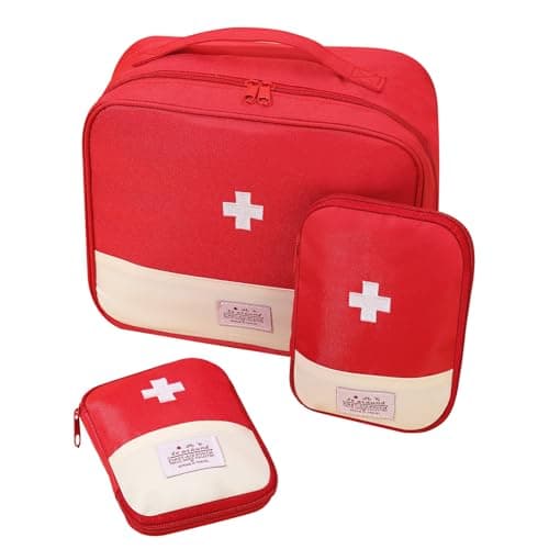 Invalidism 3 Pcs Red First Aid Bag Empty